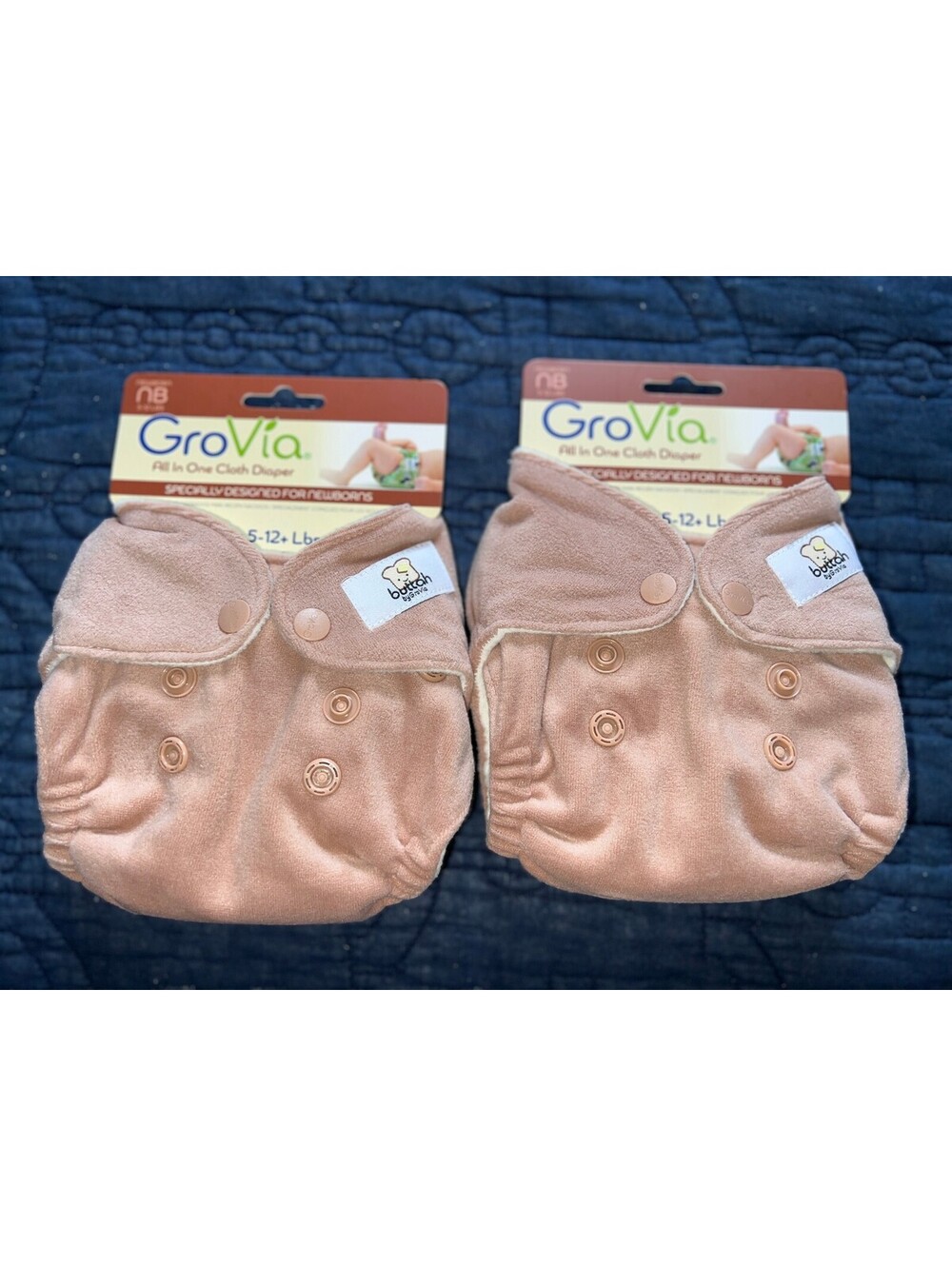 2 NIP Grovia Buttah Newborn All in One cloth diapers